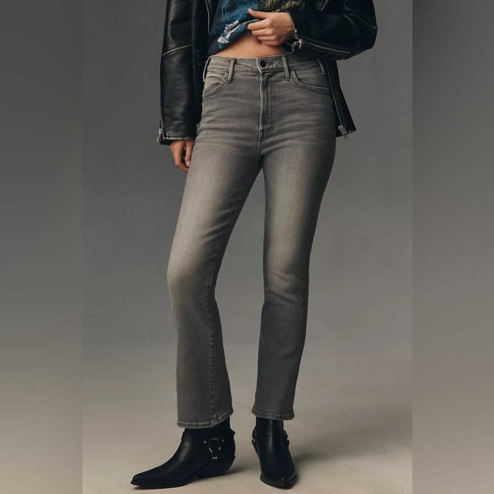 MOTHER The Insider Crop Step Fray Jeans Barely There Size 28